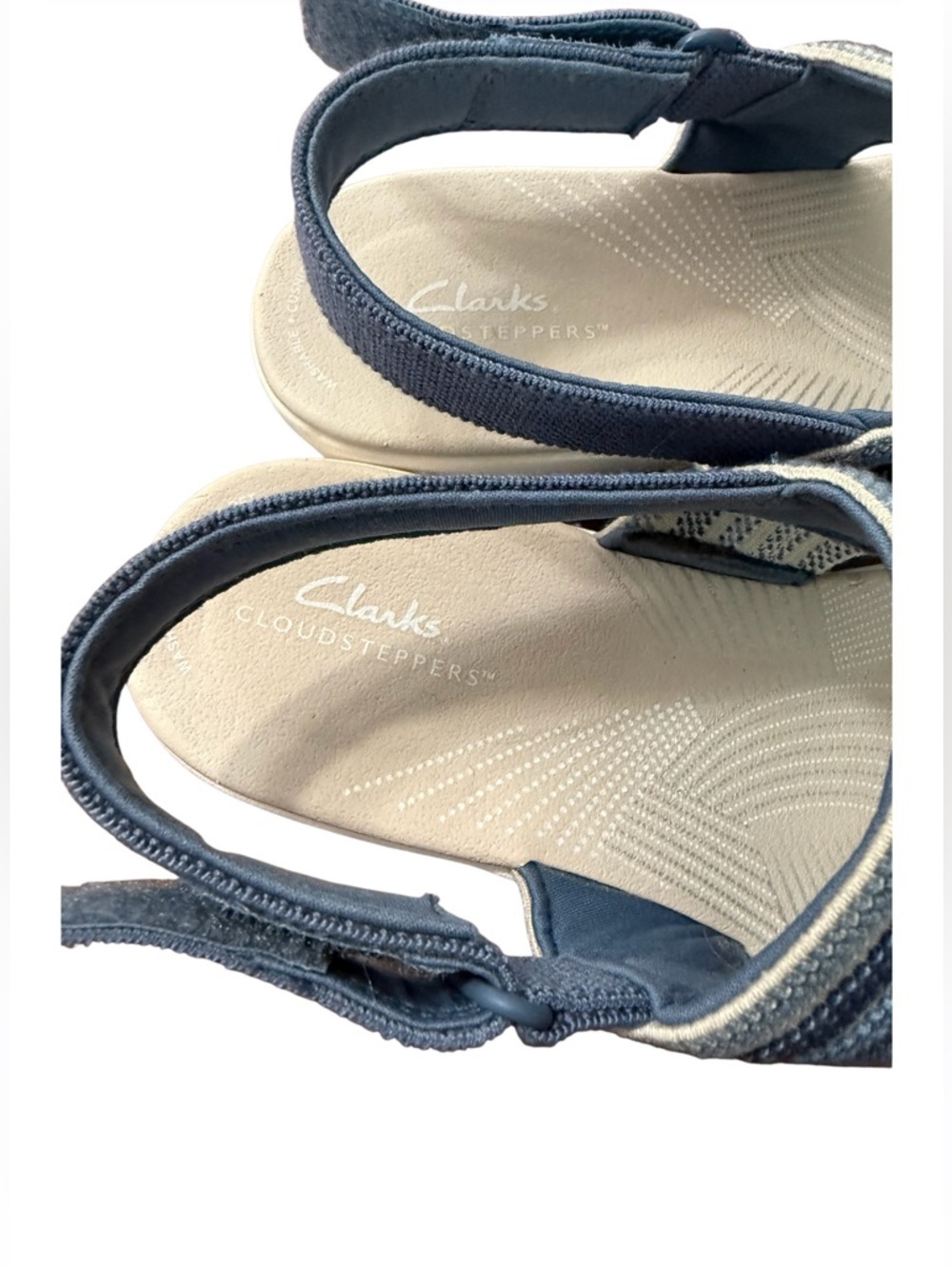 Clarks Cloudsteppers Arla Stroll Women’s Blue Striped Comfort Sandals-Size 7.5 W - Picture 9 of 14